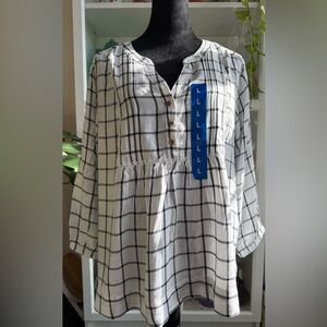 Wrangler Black and White Checkered Blouse